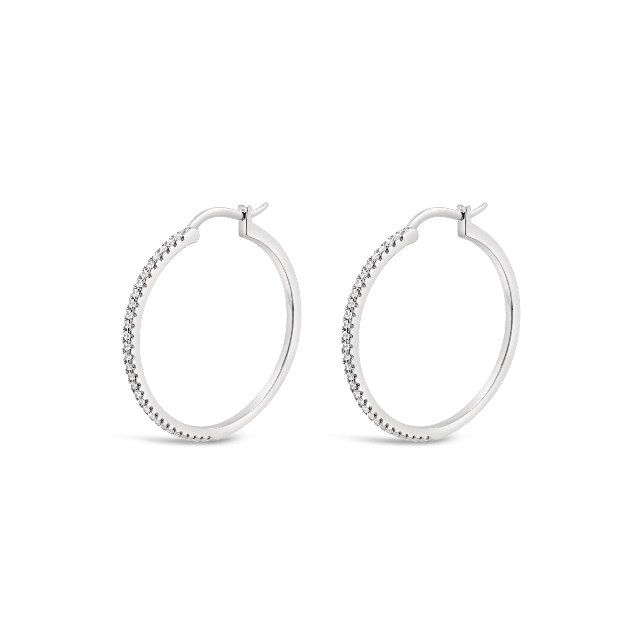 sterling silver cz hoop earrings